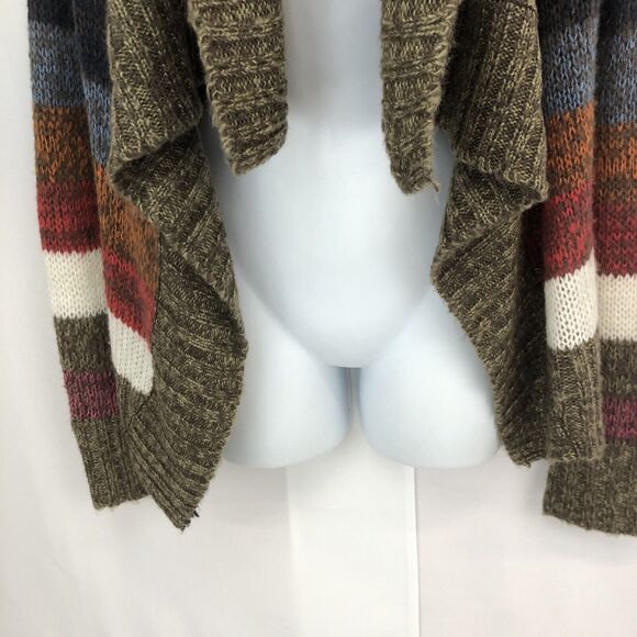 Ashley by 26 International Small Asymmetrical Quirky Stiped Sweater Cardigan - Picture 4 of 11